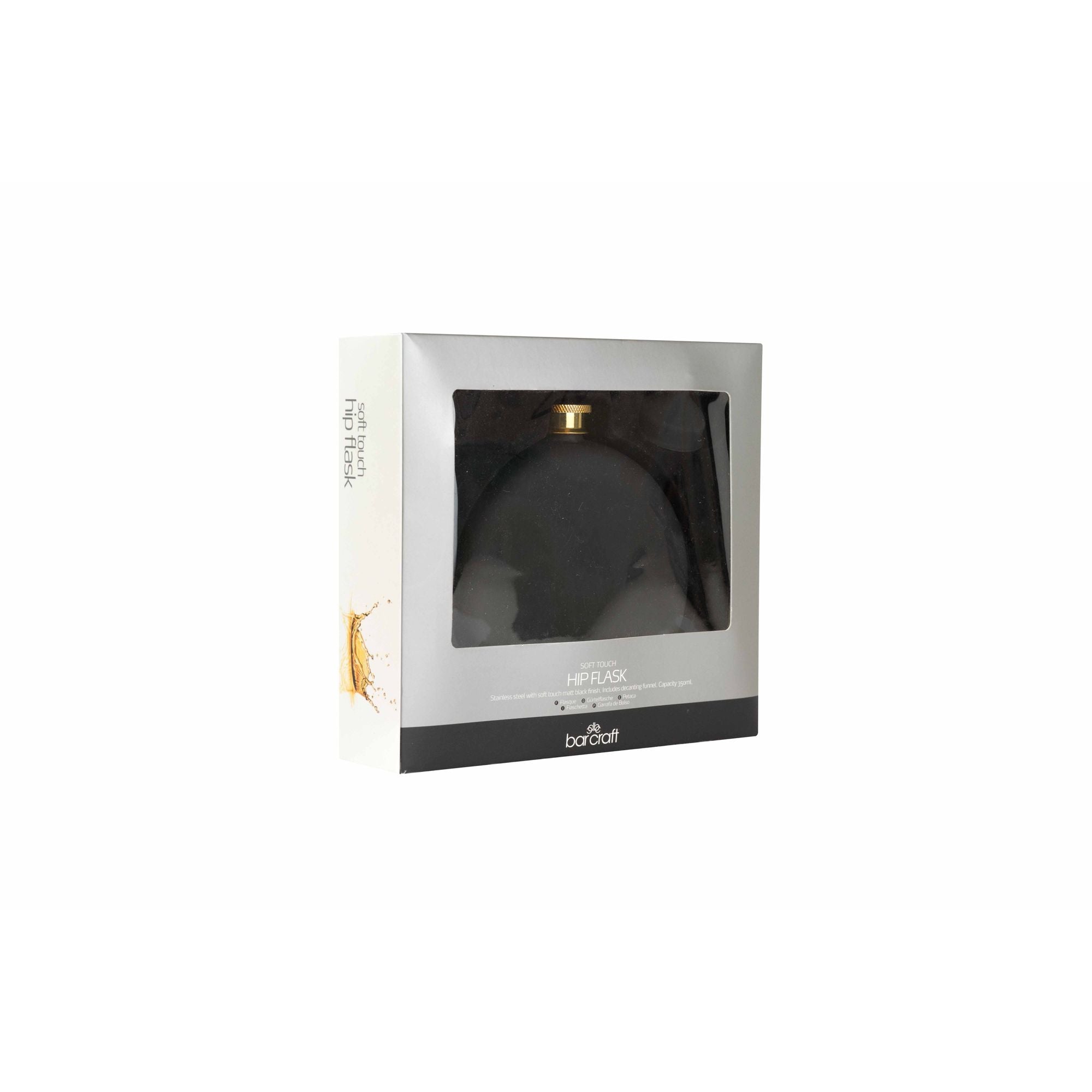 BarCraft Stainless Steel Soft Touch 350ml Hip Flask image 1