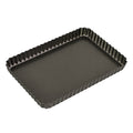 Bakemaster Loose Base Fluted Rectangular Flan/Quiche Pan, 31 X 21 X 3.5Cm - Non-Stick image 0