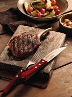 Tramontina Churrasco Steak Knife Jumbo Serrated Wide Blade Polywood Red 5", 12cm image 3