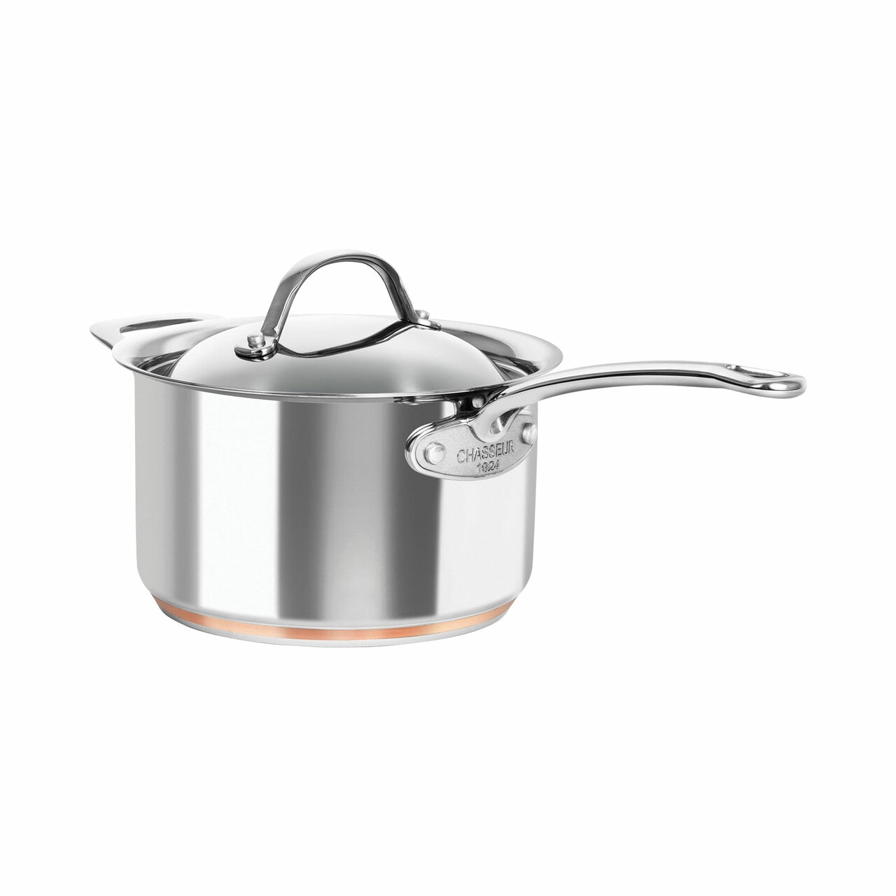Chasseur Le Cuivre 20 x 12cm/3.4L Saucepan with Lid and Helper Handle image 0
