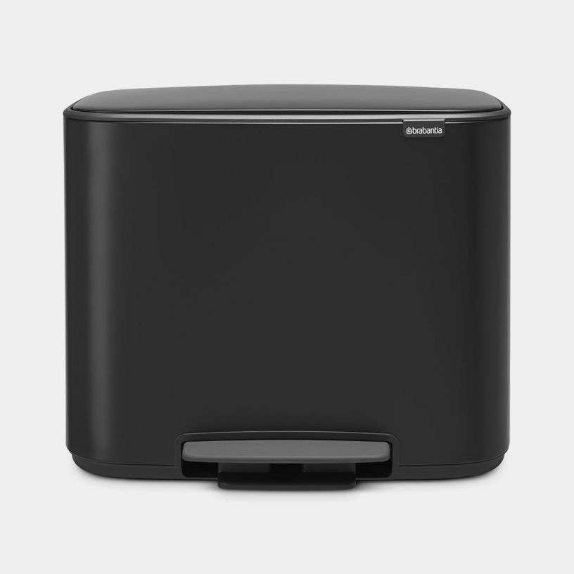 Brabantia Bo Pedal Bin 11 + 23 Litre - Matt Black image 0