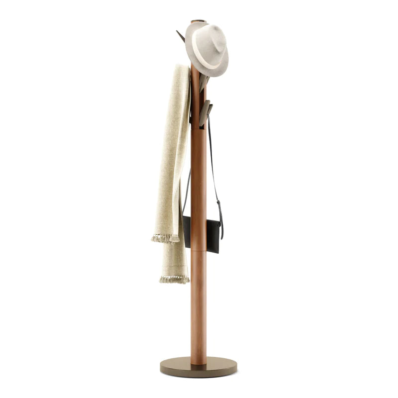 Umbra Flapper Coat Rack - Light Walnut/Warm Gold image 0