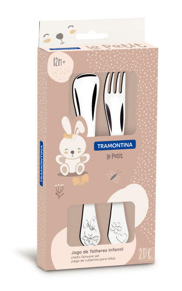 Tramontina Le Petit Girls Cutlery 2 Piece Set image 1