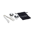 BarCraft 3 Piece Stainless Steel Ice Balls, Tongs and Storage Bag image 0