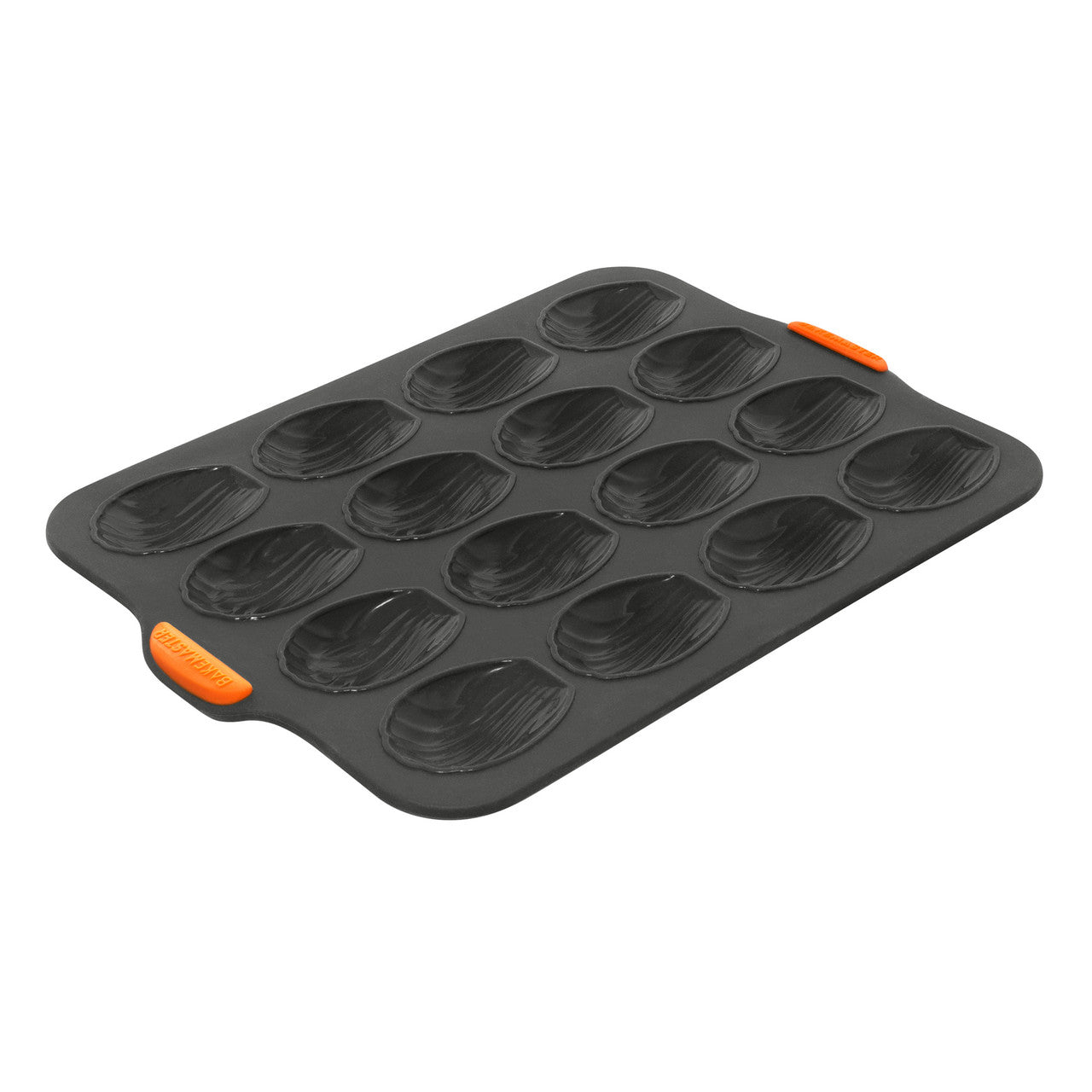 BAKEMASTER SILICONE 16 CUP MADELEINE PAN, 35.5 X 24.5 X 2CM (6.5 X 4.5CM) - GREY image 0