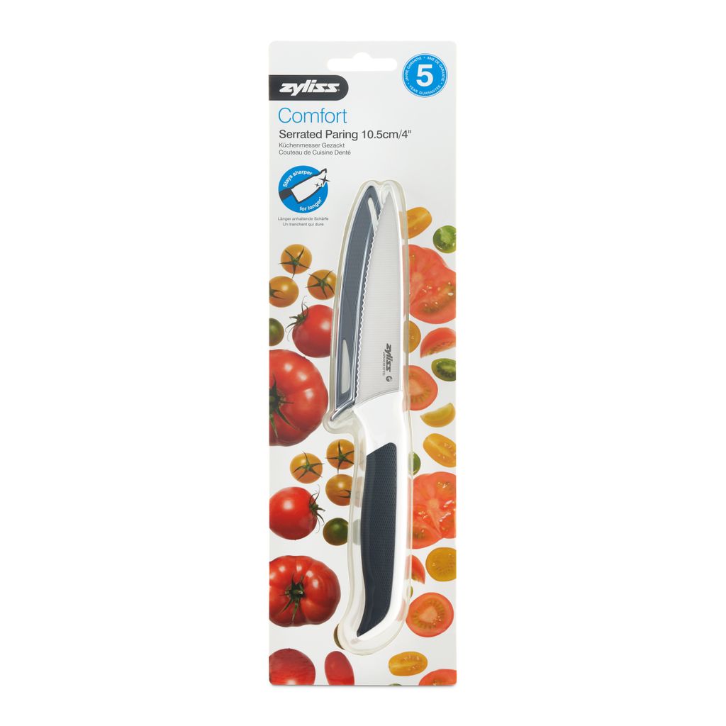 Zyliss Comfort Serrated Paring Knife w/blade cover 10.5cm image 1