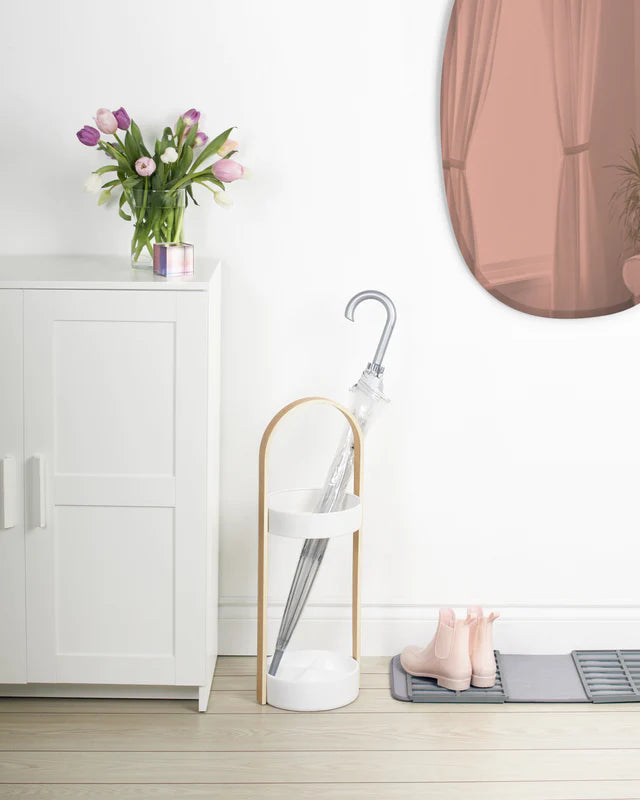 Bellwood Umbrella Stand - White-Natural image 1