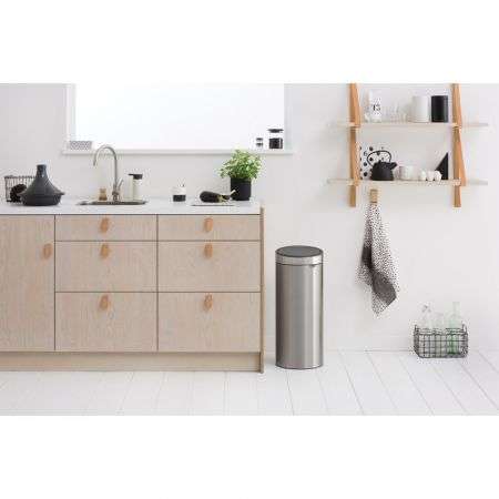 Brabantia Touch Bin New 30 Litre - Matt Steel Fingerprint Proof image 2