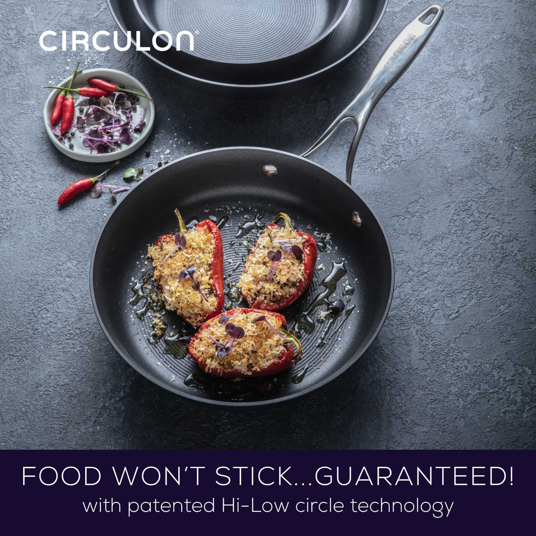 Circulon Style Nonstick Induction Skillet Triple Pack 21/25/28cm image 4