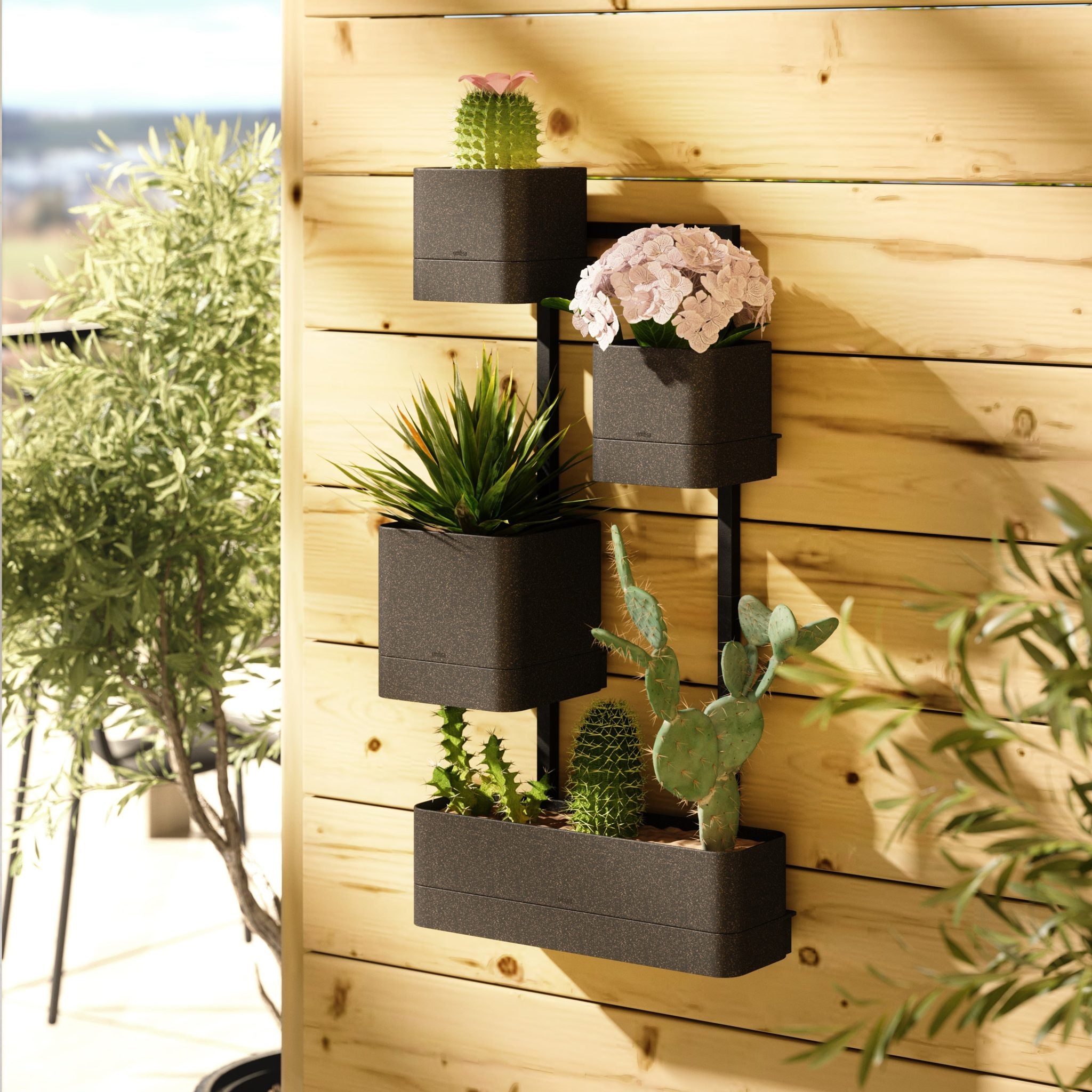 Umbra Cubiko Wall Planter - Black image 1