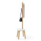 Umbra Pillar Stool and Coatrack - White-Natural image 0