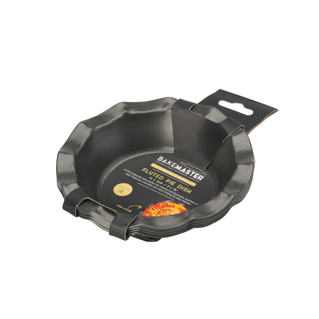 Bakemaster Fluted Pie Dish Set of 4 13 x 3cm - Non-stick image 2