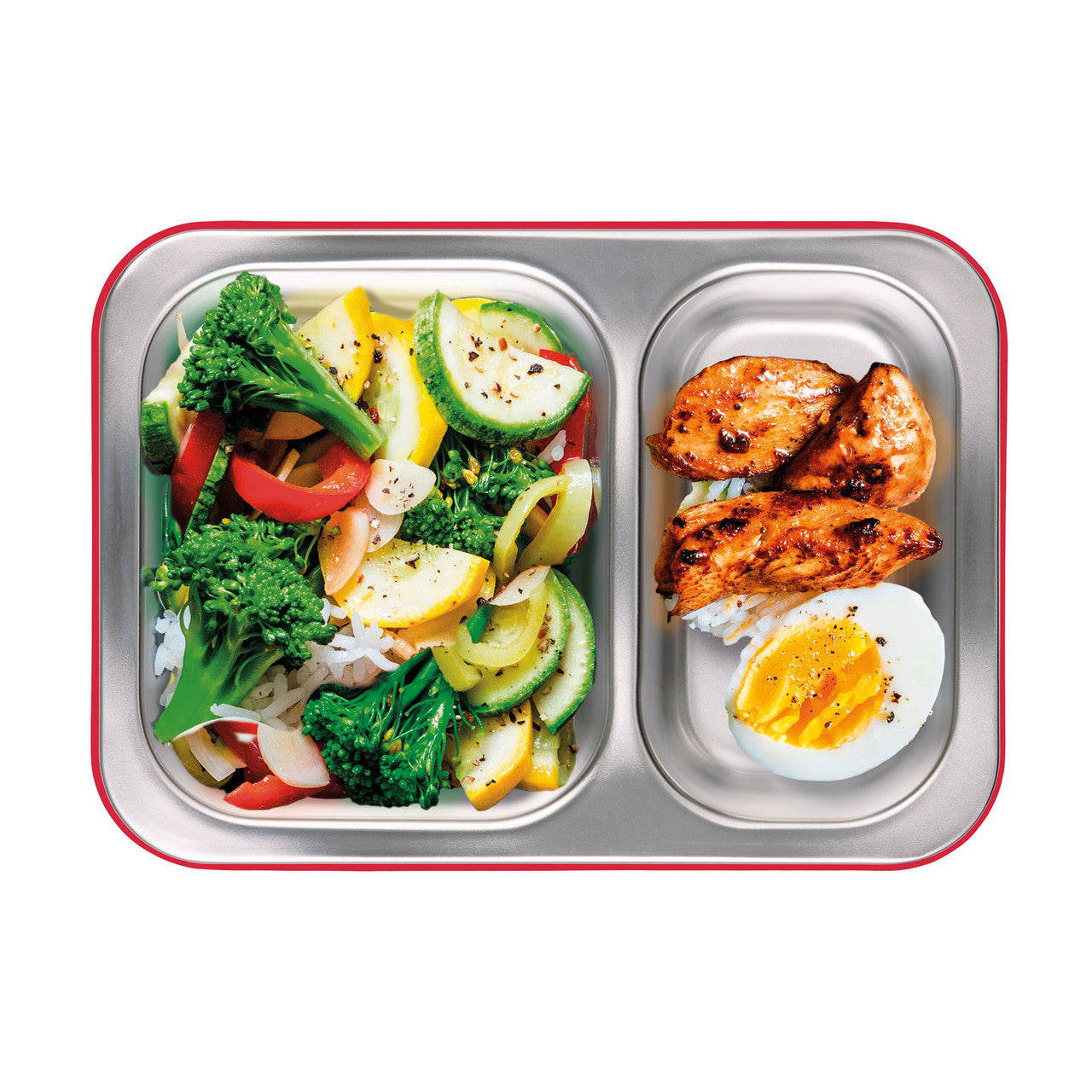 Avanti 2 Compartment Lunch Box - 800ml - Red image 0