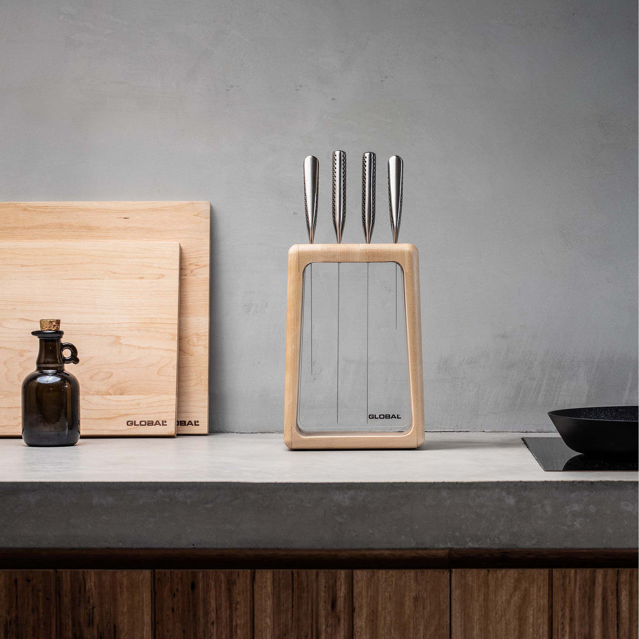 Global Hashira 5pc Knife Block Set - Maple image 2