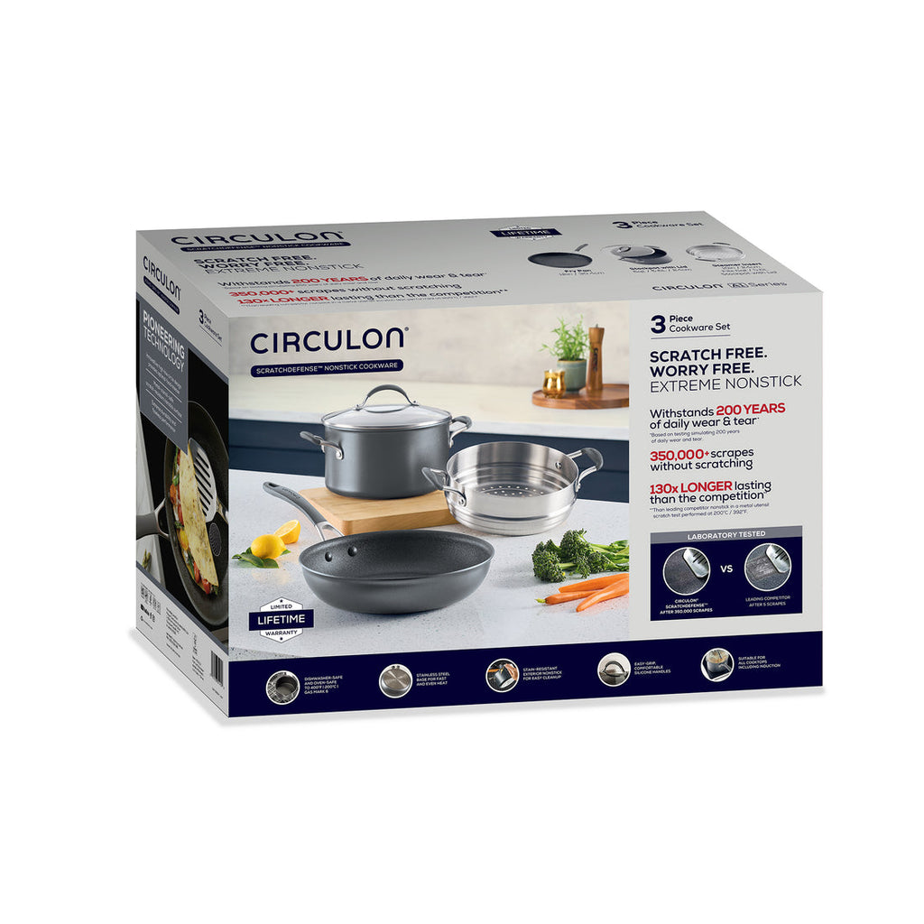 Circulon ScratchDefense A1 Nonstick Induction 3 Piece Cookware Set image 6