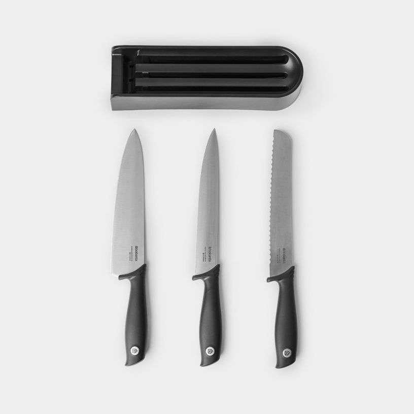 Brabantia Drawer Knife Block Plus Knives Tasty+ - Dark Grey image 0