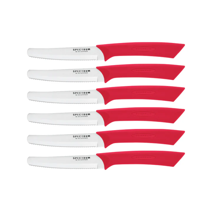 Scanpan Spectrum Steak Knife 6 Piece Set 10cm - Red image 0