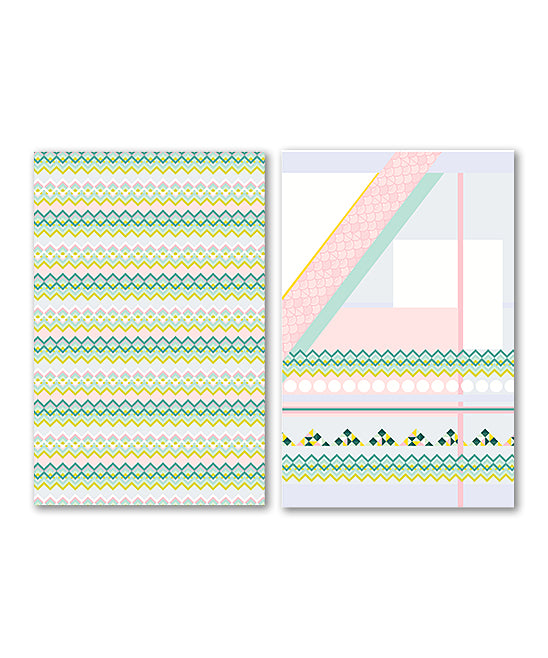 Ulster Weavers Cotton Tea Towel Pk2 Miami & Chevron image 0