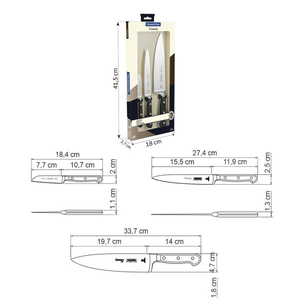 Tramontina Century Knife 3 Piece Set image 3