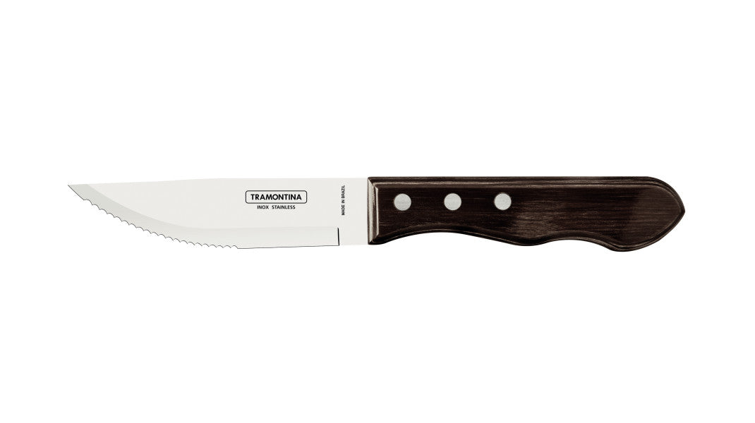 Tramontina Churrasco Steak Knife Jumbo Point Brown 4 Piece Set 12cm image 0