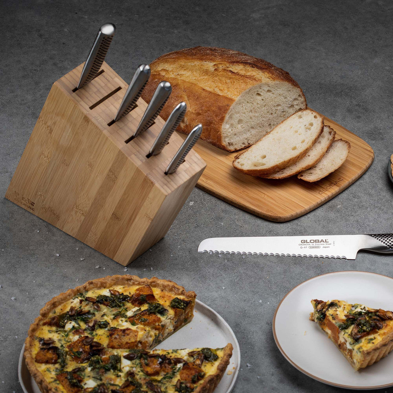 Global Kyoto 7 Piece Knife Block Set, Bamboo image 2