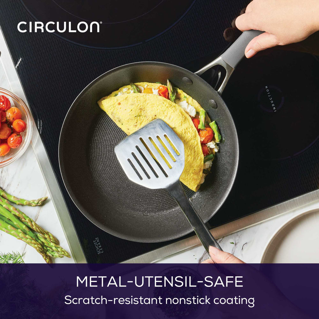 Circulon ScratchDefense A1 Nonstick Induction Skillet 21.5cm & Casserole 28.5cm image 2