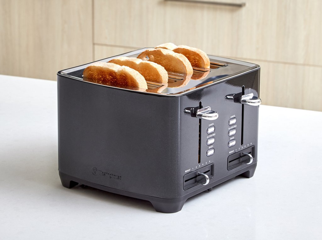 Westinghouse 4 Slice Toaster, Black Ss image 1