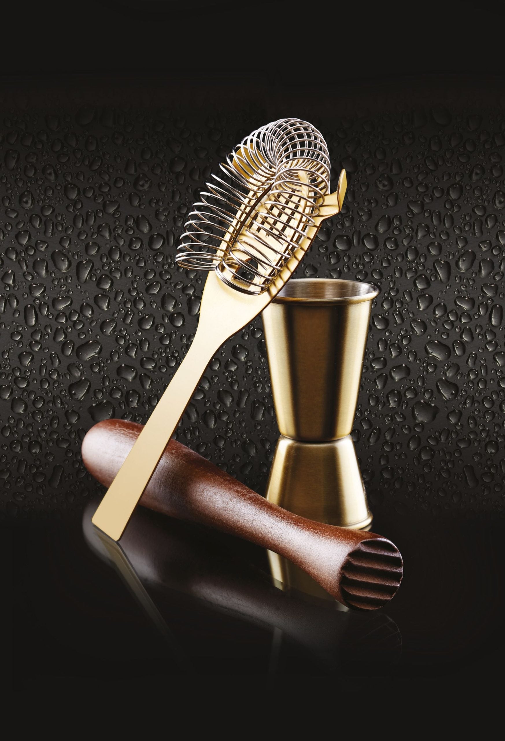 BarCraft Cocktail Set Brass 3pc Set image 2