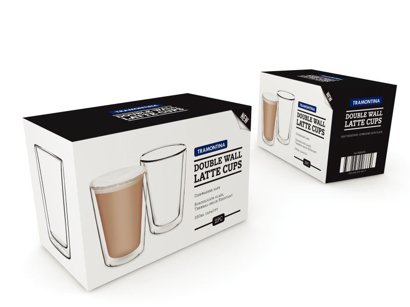 Tramontina Double Wall Latte Cup 330ml - Set 2 image 2