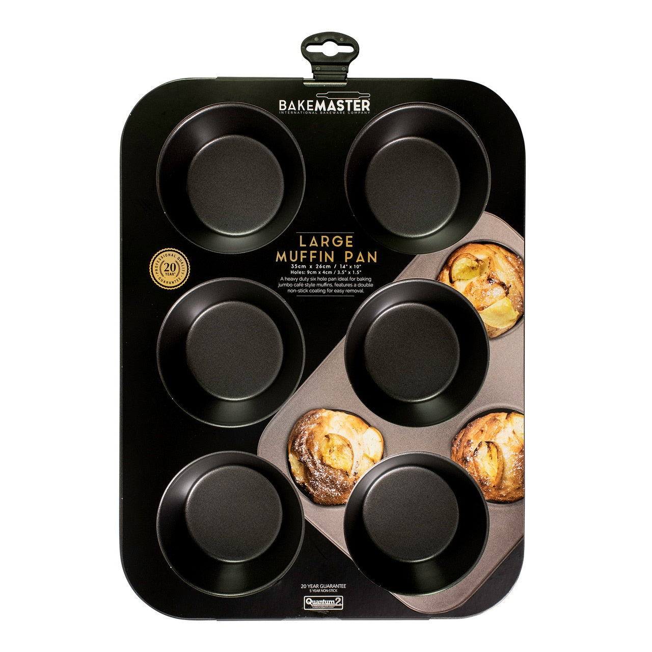 Bakemaster 6 Cup Large Muffin Pan, 35 X 26Cm/9 X 4Cm - Non-Stick image 2