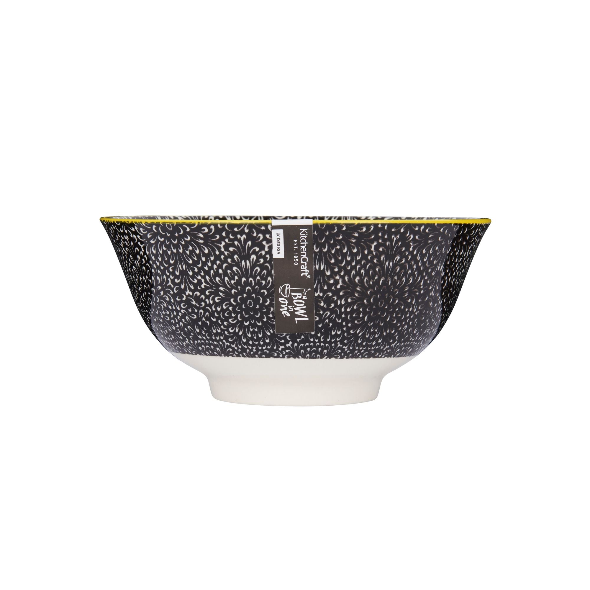 Mikasa Does it All Bowl 15.7cm - Black Floral image 1