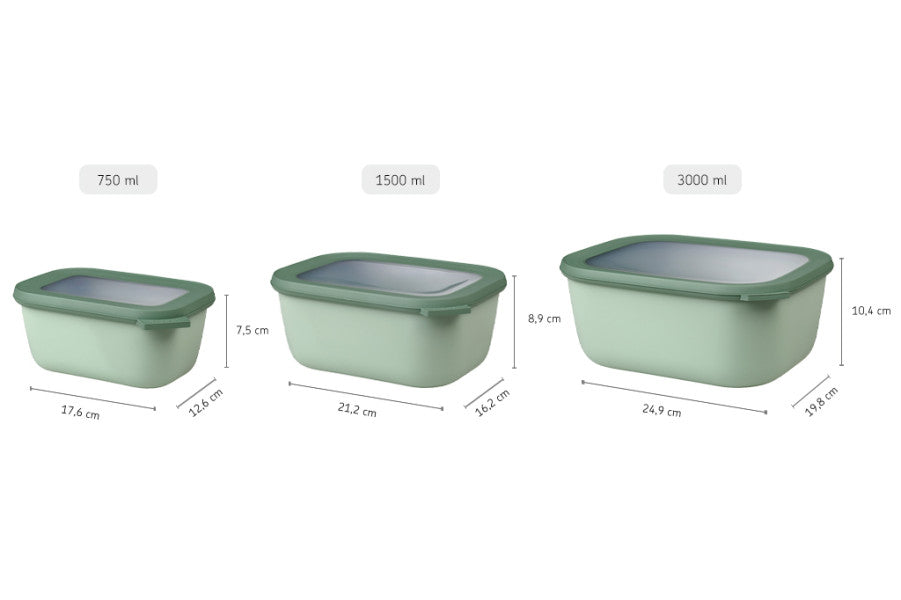Cirqula Rectangle Large Set 3-Piece Nordic Sage image 2