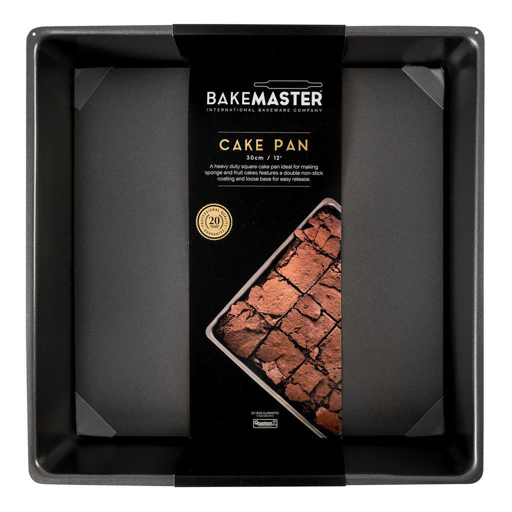 Bakemaster Loose Base Sq Deep Cake Pan 30 x 30 x 9cm - Non-stick image 2