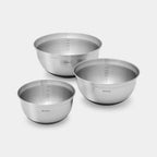 Brabantia Mixing Bowl Set 1, 1.6 & 3 Litre - Matt Steel / Black image 0