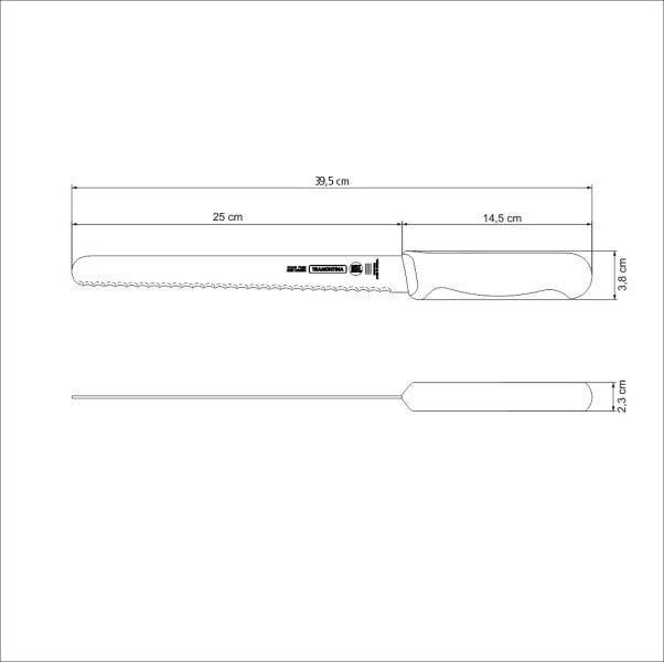 Tramontina Professional Master Black Bread Knife 10", 25cm image 2