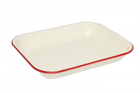 Wiltshire Enamel Baking Dish with red rim 34cm image 0