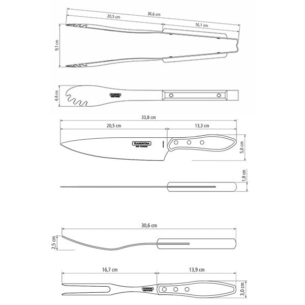 Tramontina Churrasco Steak Knife Polywood Traditional Steak Set Red 12pc image 4