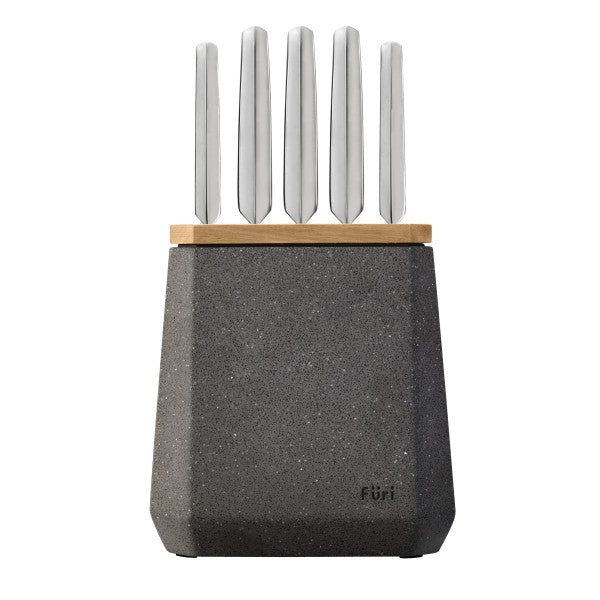 Furi Stone Knife Block Flint Terrazzo Set 6 Piece image 0