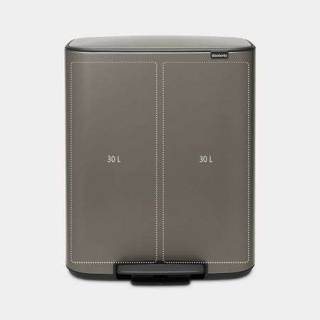 Brabantia Bo Pedal Bin 2 X 30 Litre - Platinum image 2