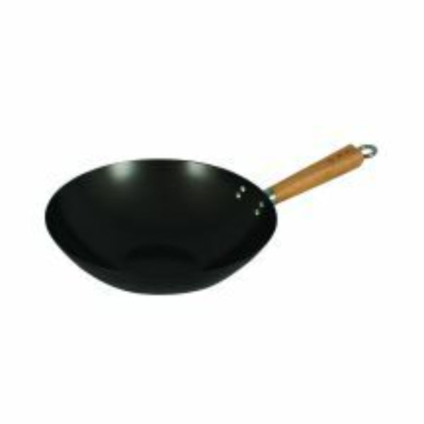 Avanti Non-Stick Wok, 30Cm - Carbon Steel/Bamboo Handle image 0