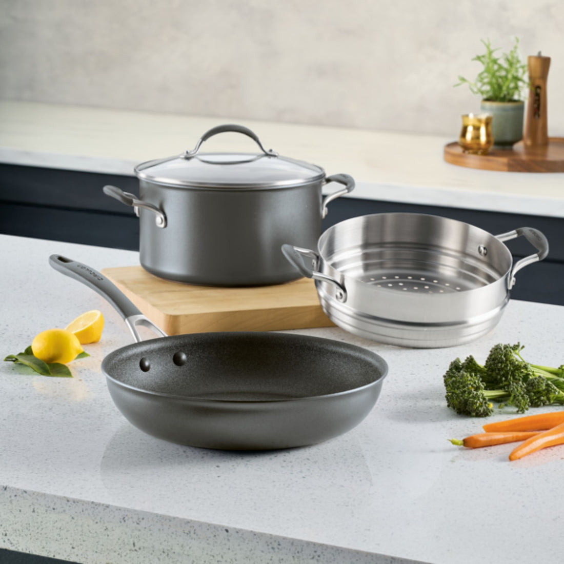 Circulon ScratchDefense A1 Nonstick Induction 3 Piece Cookware Set image 1