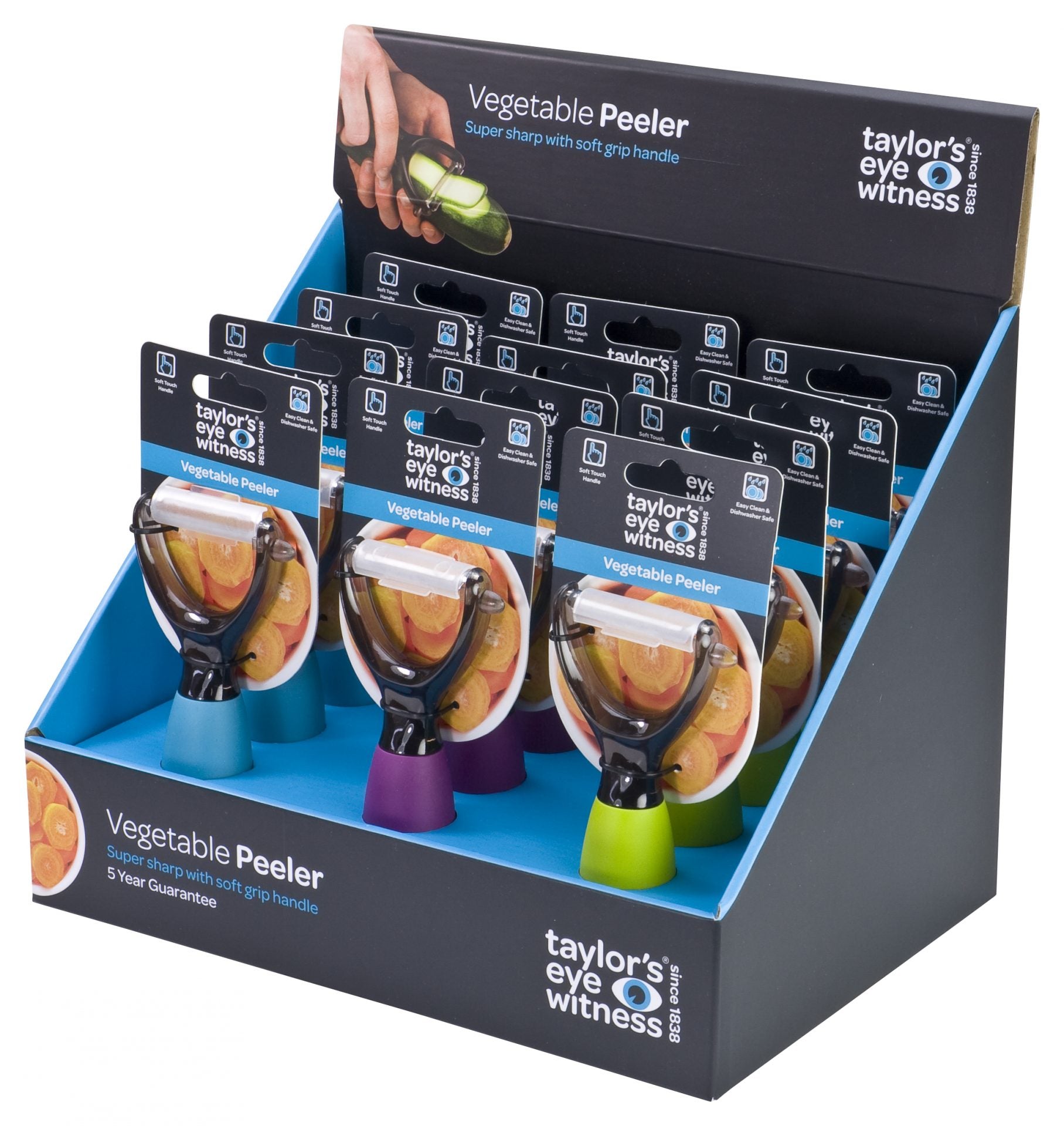 Taylors Soft Touch Vegetable Peeler - Cdu 12 - Om441 image 0