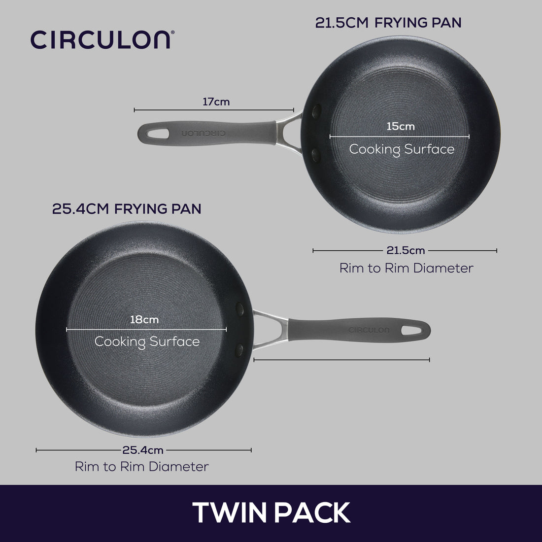 Circulon ScratchDefense A1 Nonstick Induction Skillet Twin Pack 21.5/25.4cm image 7