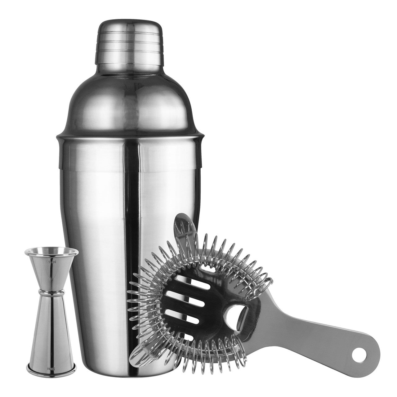 Avanti Essentials Cocktail Set - Comprises 550ml Cocktail Shaker - Strainer - 15/30ml Jigger image 0