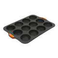 Bakemaster Silicone 12 Cup Dome Tray, 35.5 X 24.5Cm (6.5 X 3.5Cm) - Grey image 0