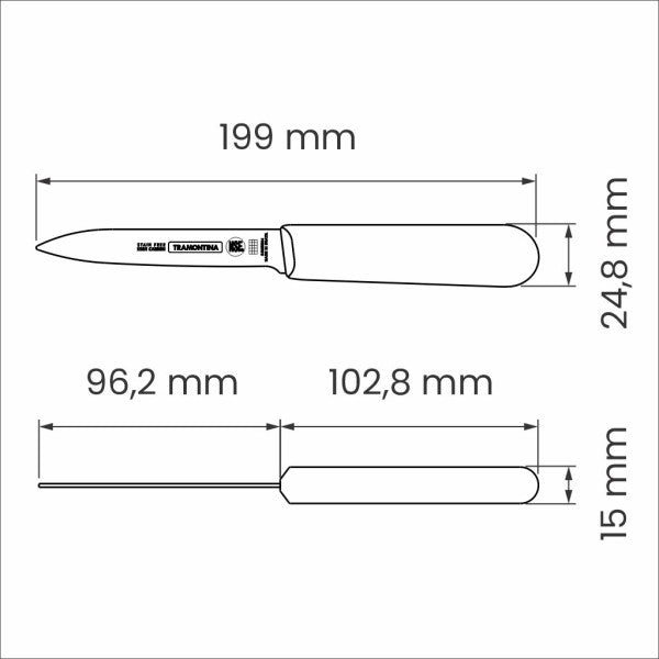 Tramontina Professional Master Black Paring Knife 4", 10cm image 2
