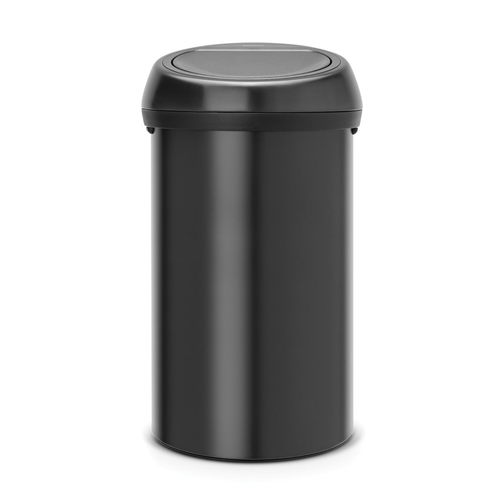 TOUCH BIN, 60L, MATT BLACK  FINGERPRINT PROOF  w/MATT BLACK LID image 0