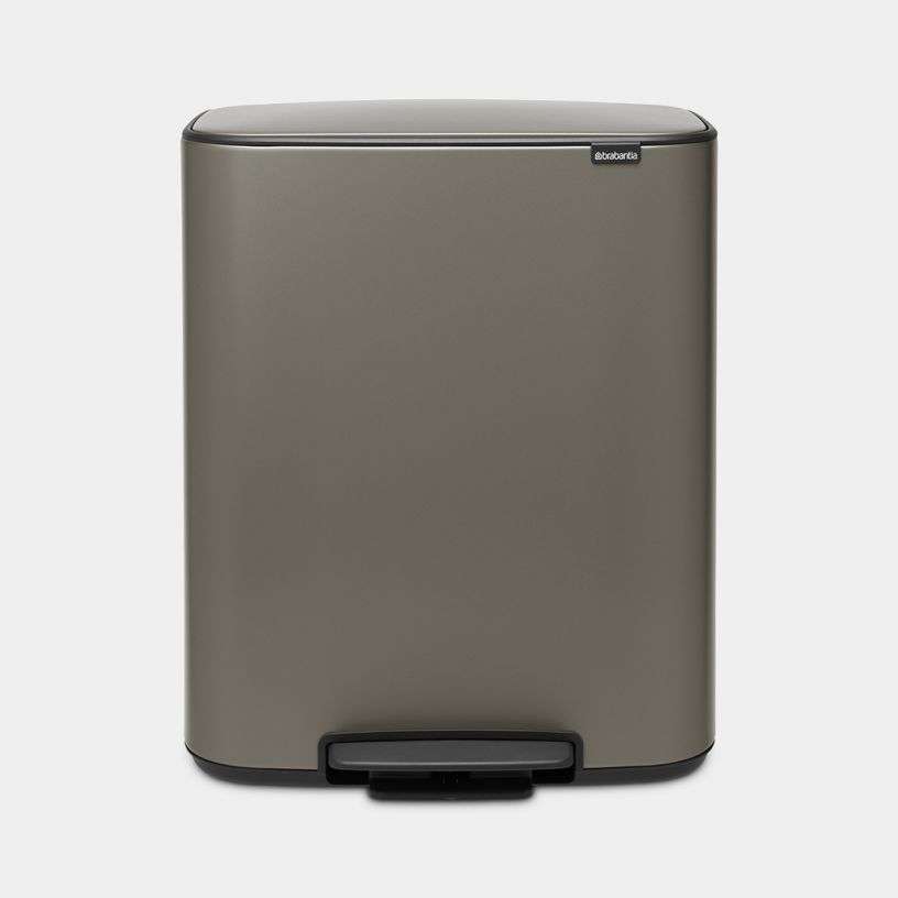 Brabantia Bo Pedal Bin 2 X 30 Litre - Platinum image 0