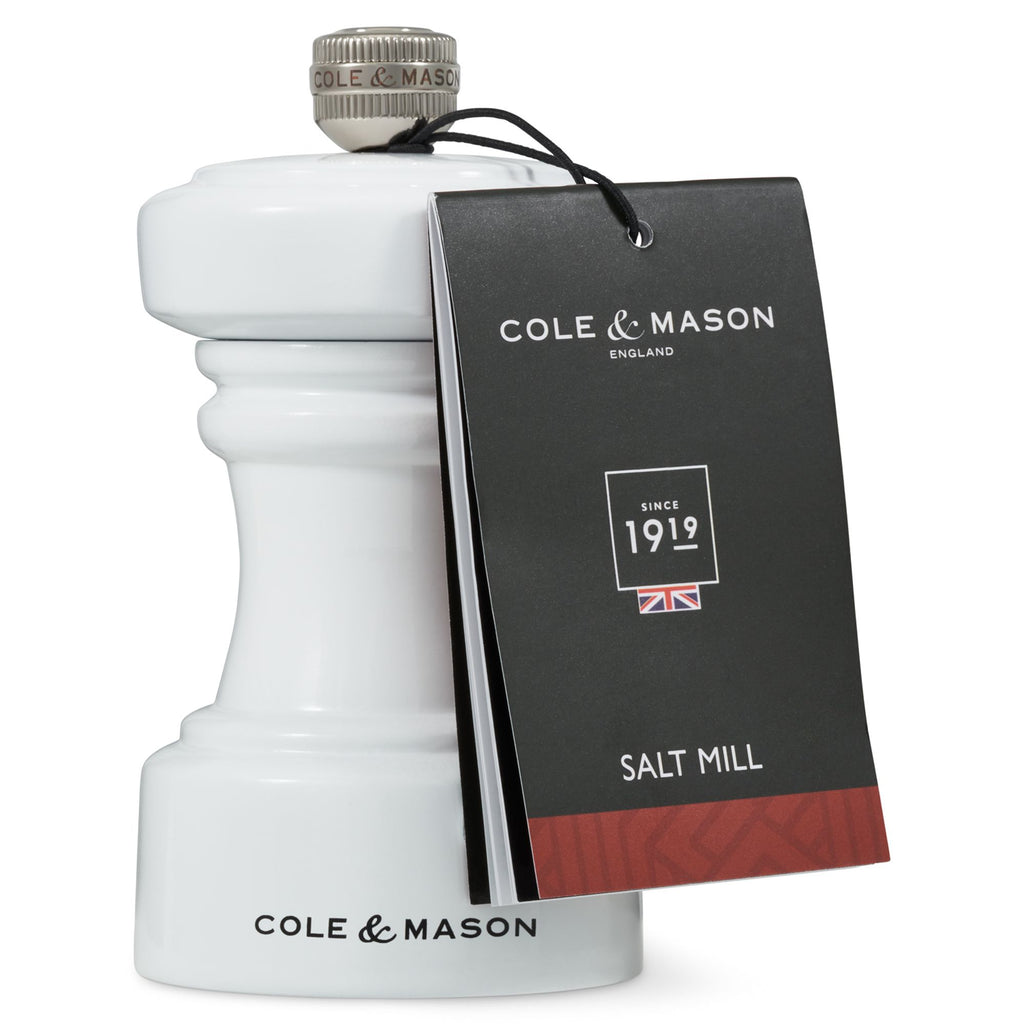 Cole & Mason Hoxton White Gloss Salt Mill 104mm image 1
