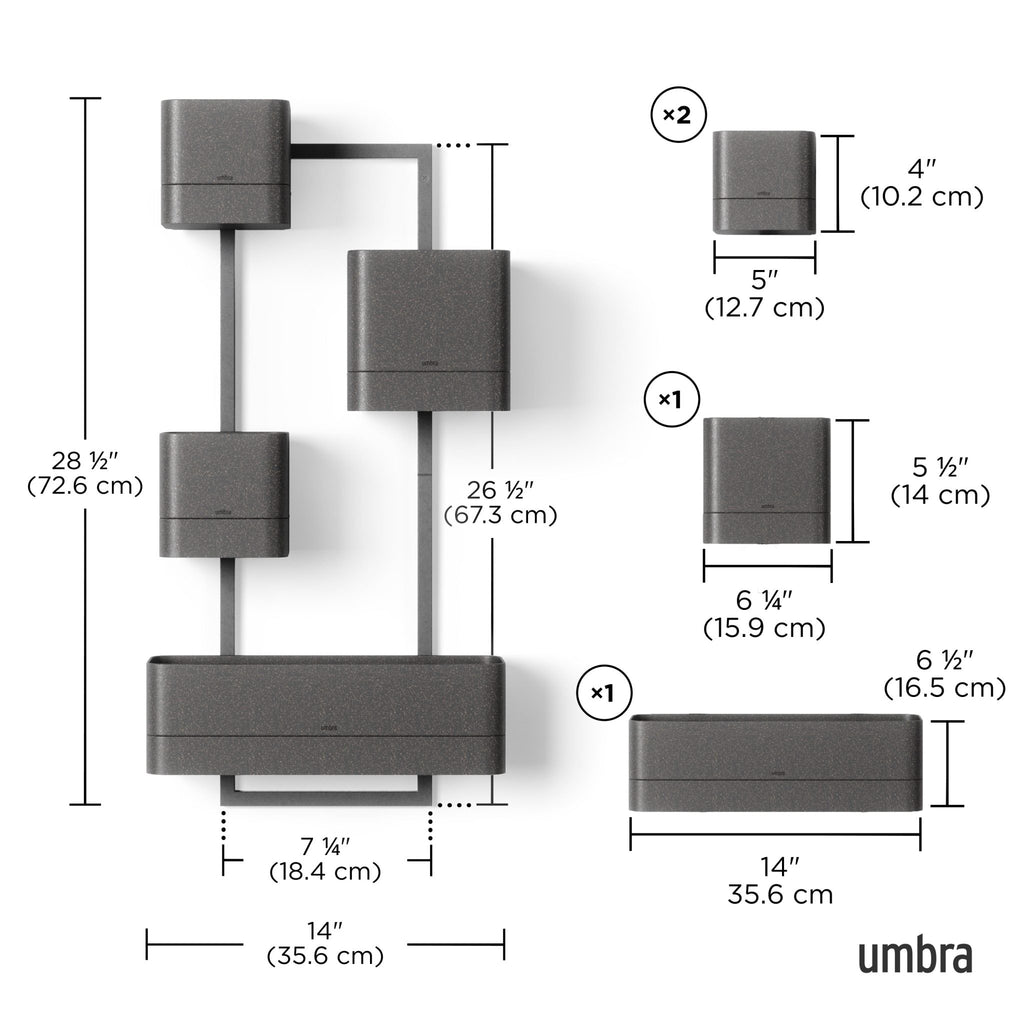 Umbra Cubiko Wall Planter - Black image 2